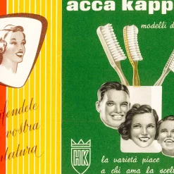Acca Kappa Tooth Brush Vintage Medium Nylon Bristles Red