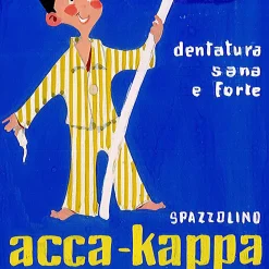 Acca Kappa Tooth Brush Vintage Medium Nylon Bristles Red