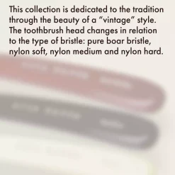 Acca Kappa Tooth Brush Vintage Medium Nylon Bristles Red