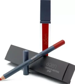Aden Liquid Lipstick + Lipliner Pencil Set Milk Chocolate 02