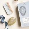 BACHCA Baby Kit Brush 100% boar small size + wooden comb Blue