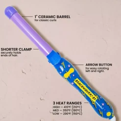Beachwaver B1 Neon Electric Sky- 1 Inch Curling Iron