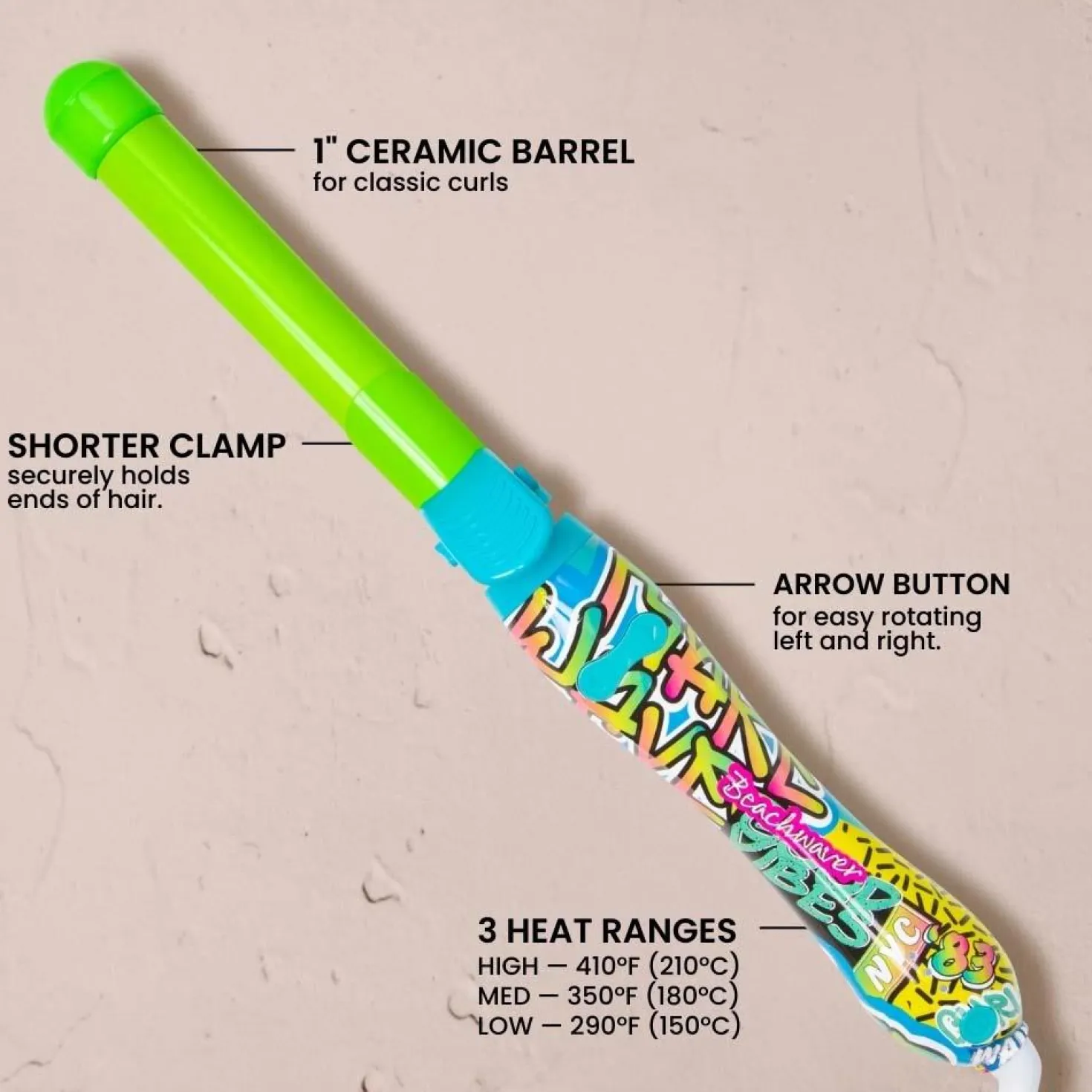 Beachwaver B1 Neon Graffiti - 1 Inch Curling Iron