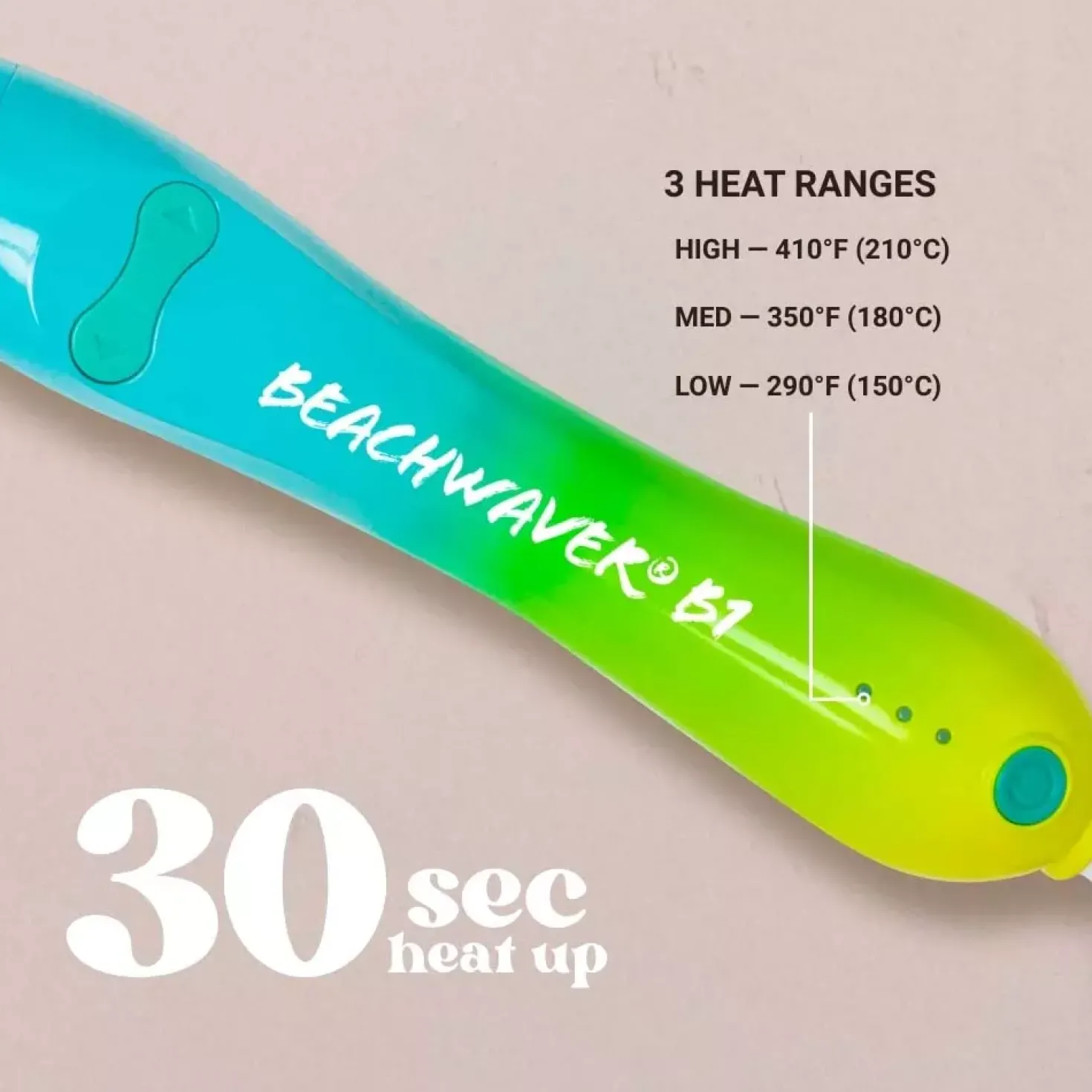 Beachwaver B1 Neon Ocean Ombre - 1 Inch Curling Iron