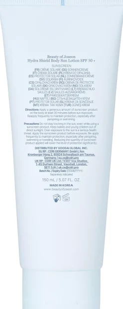 Beauty of Joseon Hydra Shield Body Sun Lotion SPF50+ Face & Body 150 ml