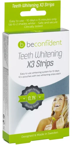 Beconfident Teeth Whitening X3 Strips, 10 days 20 strips