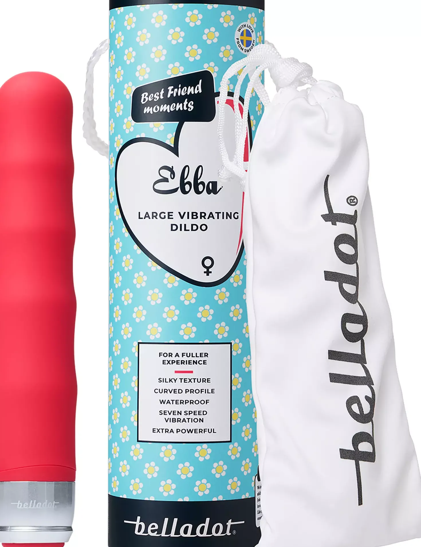 Belladot Ebba Large Vibrating Dildo Red Red