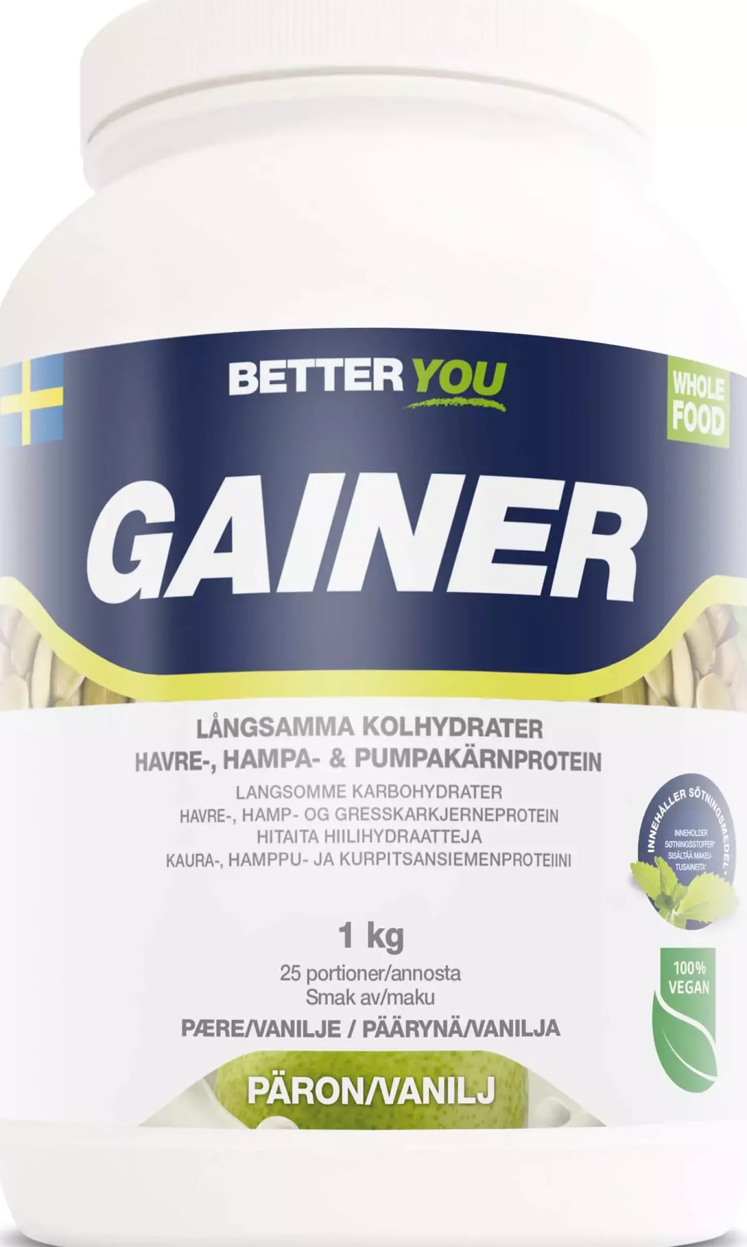 Better You Whole Food Gainer Päron/Vanilj 1000 g