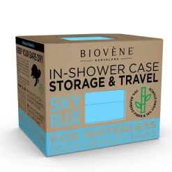 Biovène Universal Bamboo In-Shower Case for Storage & Travel Cloud White