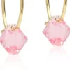 BlomdahlGolden Titanium Ear Ring 14 mm, Bicone 6 mm Crystal