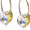 BlomdahlGolden Titanium Ear Ring 14 mm, Heart 10 mm, Rainbow Rainbow