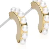 BlomdahlGolden Titanium Pendant Pearl Curved 10 mm, White