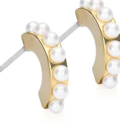 BlomdahlGolden Titanium Pendant Pearl Curved 10 mm, White