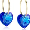 Blomdahl GT Ear Ring 14 mm, Heart 10 mm Sapphire