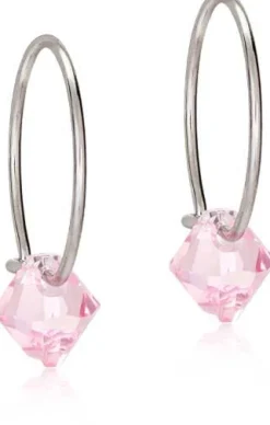 Blomdahl NT Ear Ring 14 mm, Bicone 6 mm Light rose