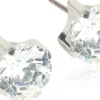 BlomdahlSilver Titanium Tiffany CZ White 4 mm