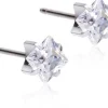 BlomdahlSilver Titanium Tiffany Edge CZ White 5 mm