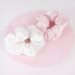Brushworks Large Cloud Scrunchies Pink & White