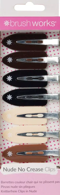 Brushworks Nude No Crease Hair Clips (Pack of 8)