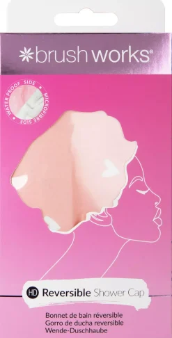 Brushworks Reversible Shower Cap Heart Pattern