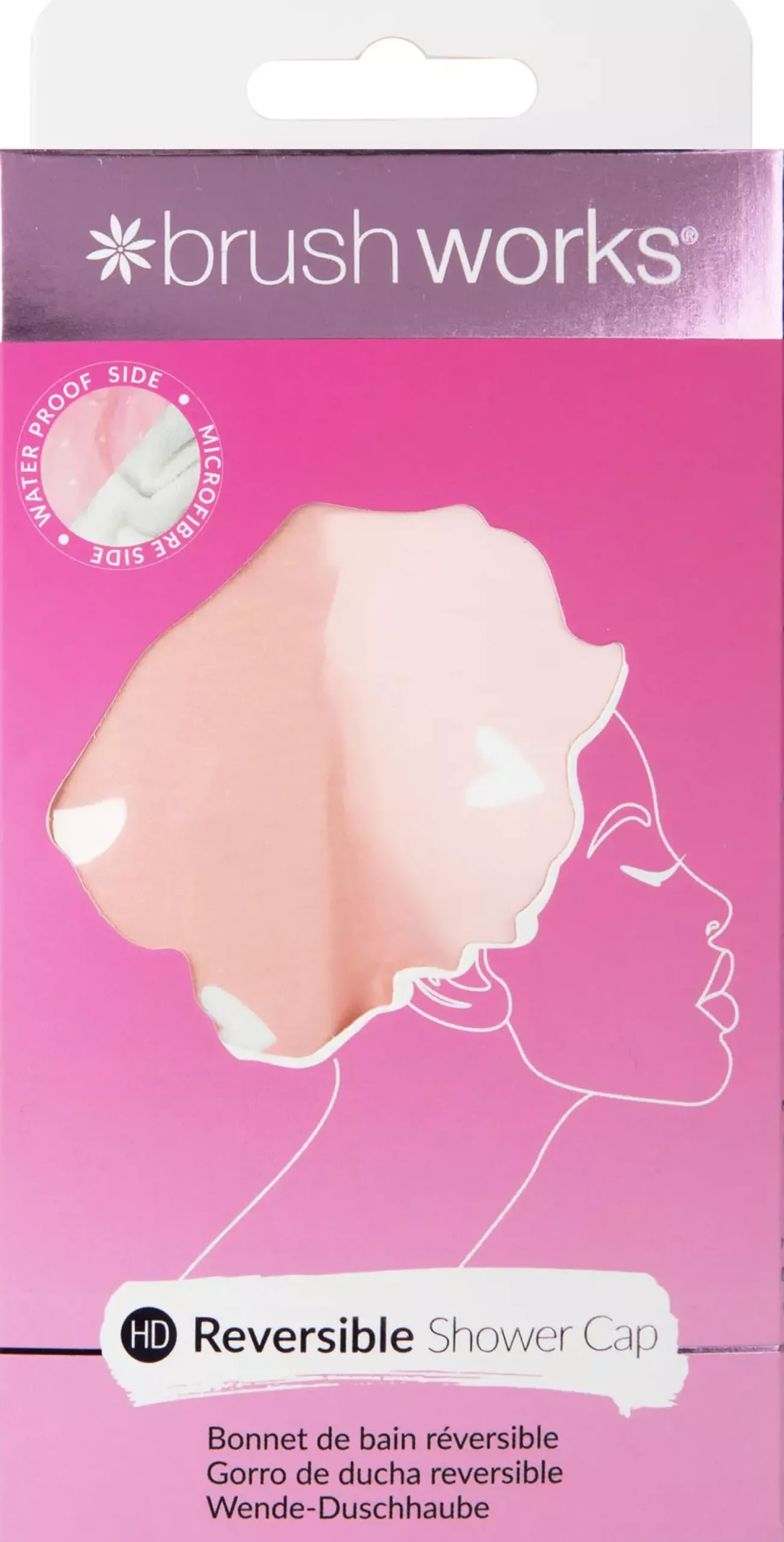 Brushworks Reversible Shower Cap Heart Pattern
