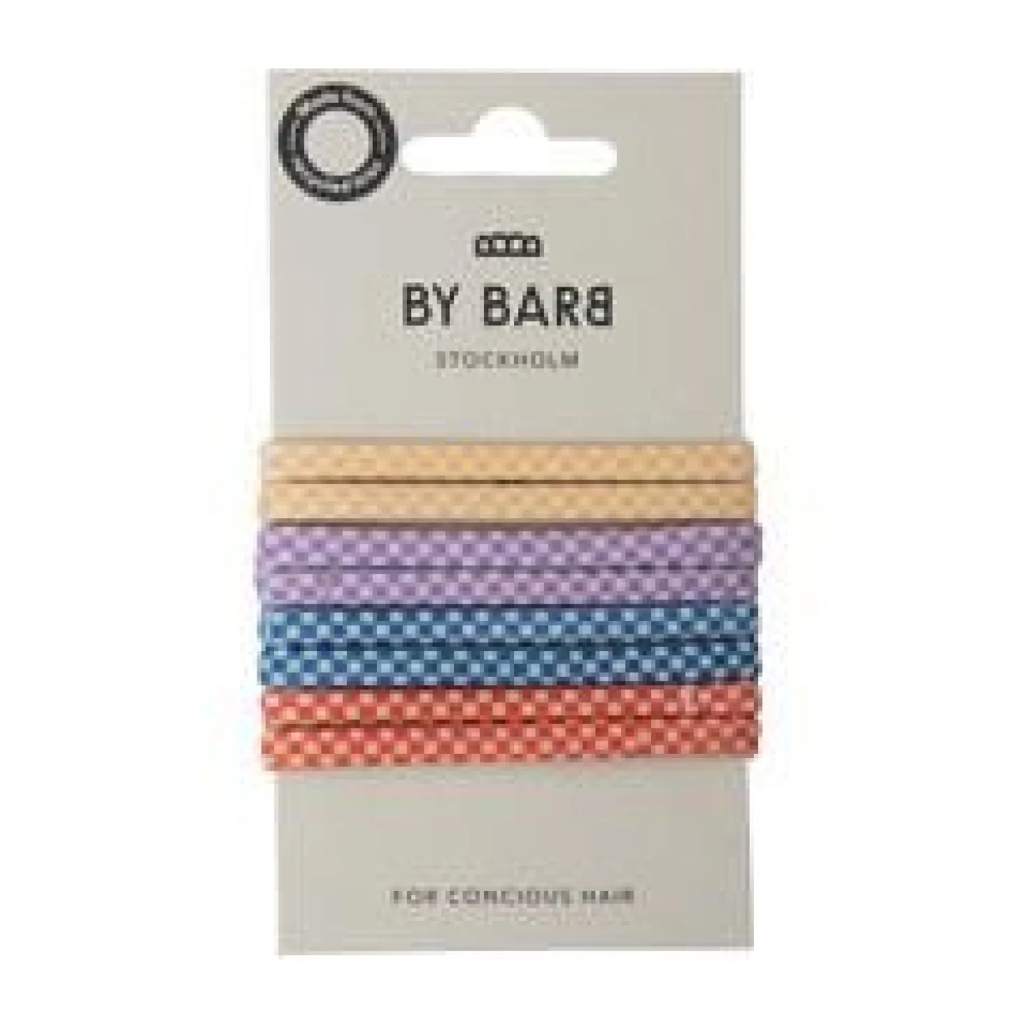ByBarb Hair ties multicoloured 8-pack, recycled material squared pattern