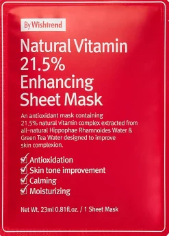 By Wishtrend Natural Vitamin 21.5% Enhancing Sheet Mask