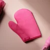 Cocoa Brown Velvet Thumb Tanning Mitt