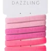 DazzlingHår 6-pack rosa hårsnoddar