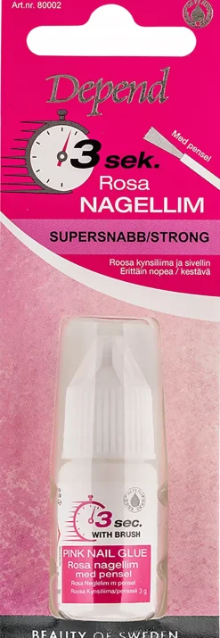 Depend 3 Sec. Pink Nail Glue With Brush