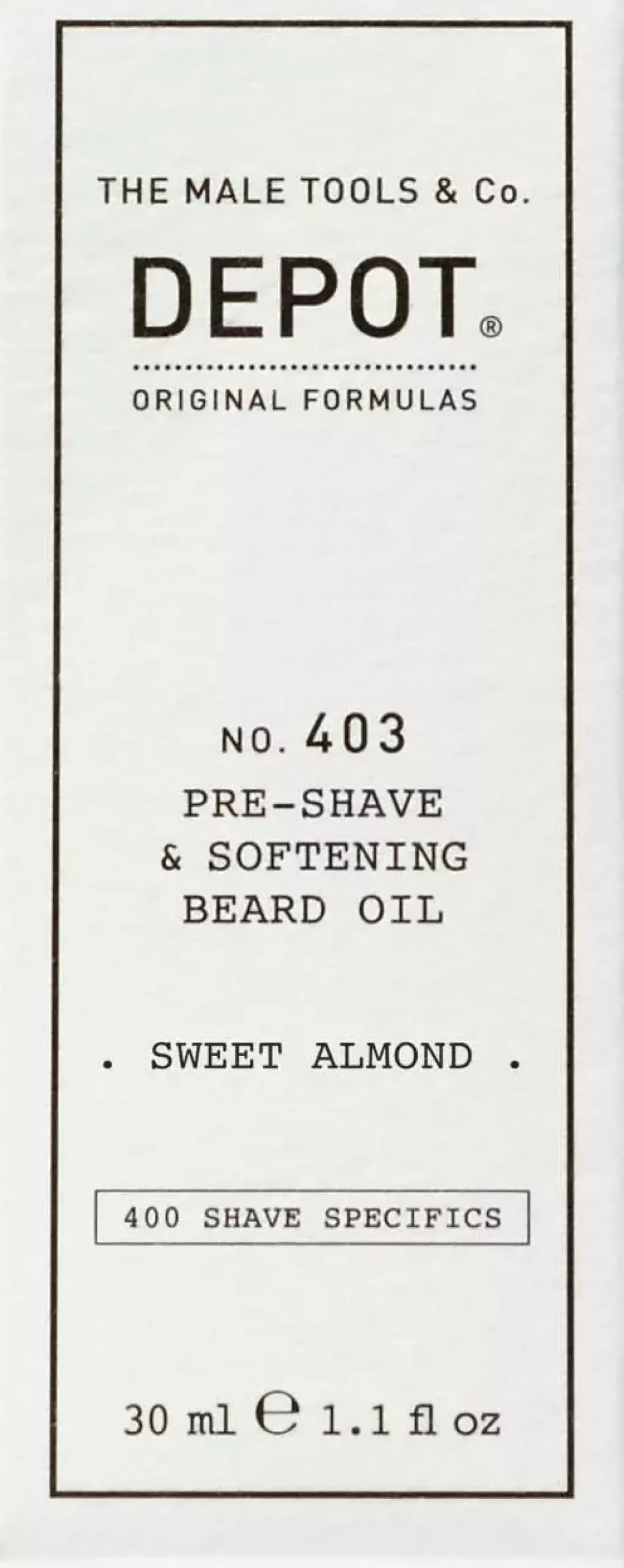 DEPOT MALE TOOLS No. 403 Pre-Shave & Softening Beard Oil Sweet Almond 30 ml
