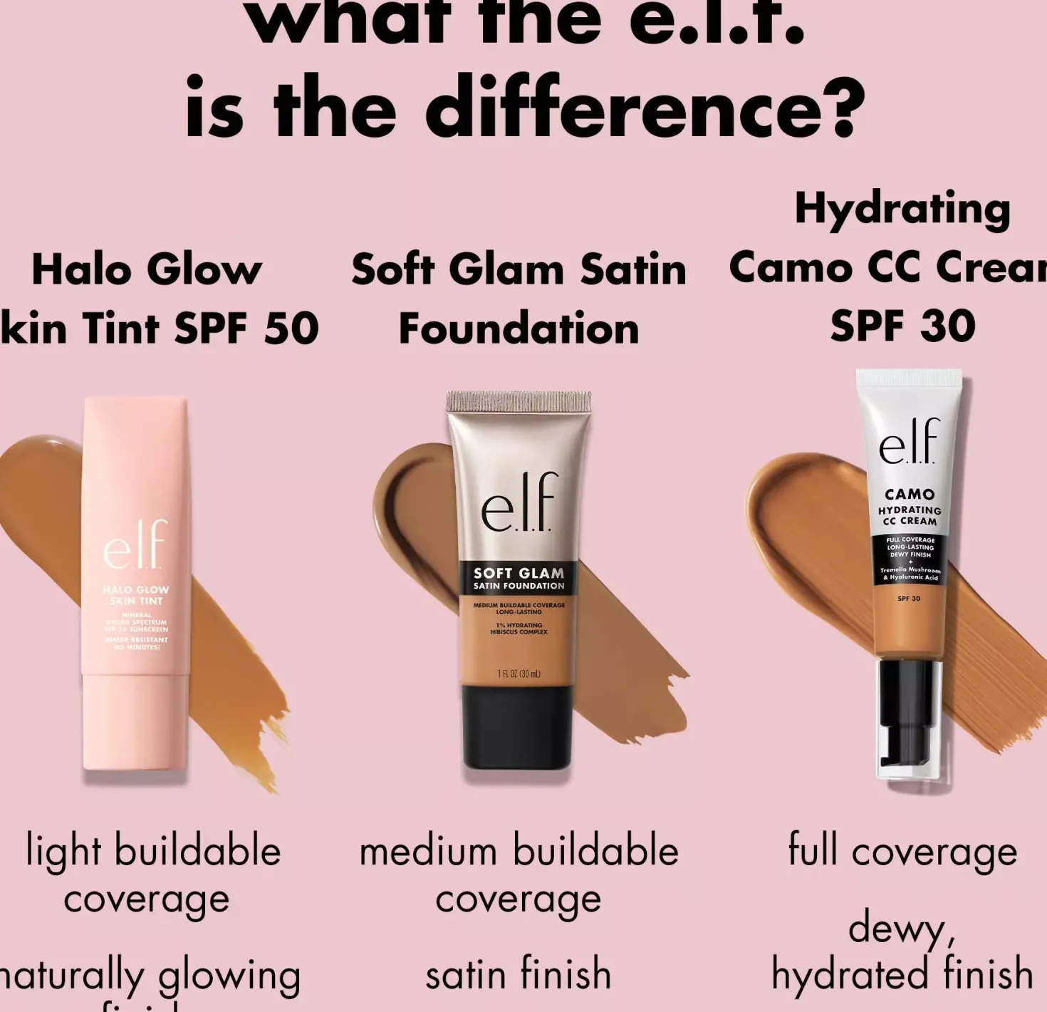 e.l.f. Halo Glow Skin Tint SPF50 3 Fair Cool