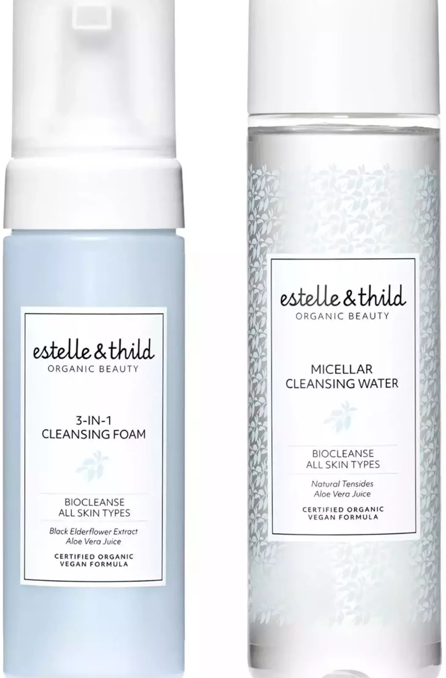 Estelle&Thild Organic BeautyBioCleanse 3in1 Foam Cleanser 150 ml & Micellar Cleansing Water 250 ml