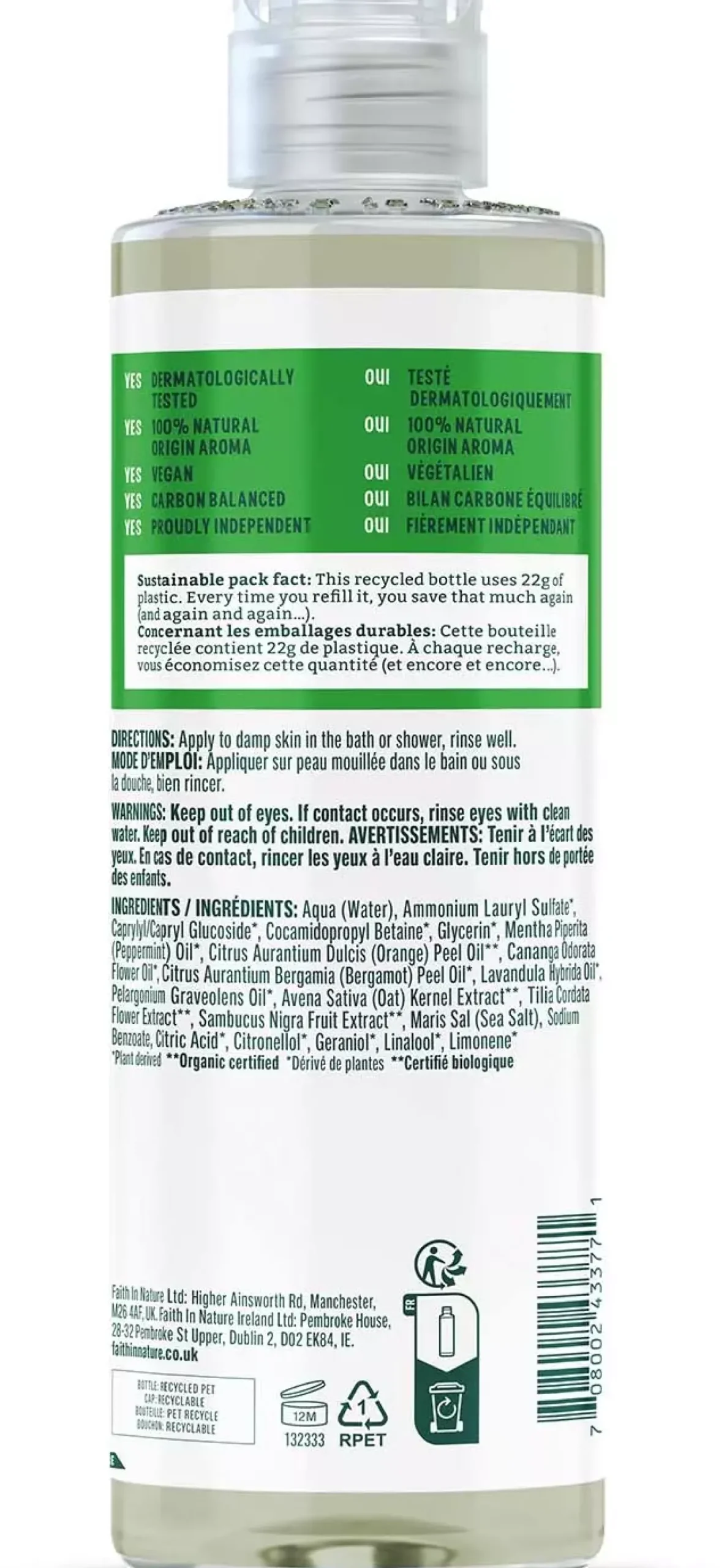 Faith In Nature Body Wash Mint 400 ml
