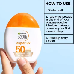 GarnierAmbre Solaire Super UV Refreshing Face Water Fluid SPF50+ 40 ml