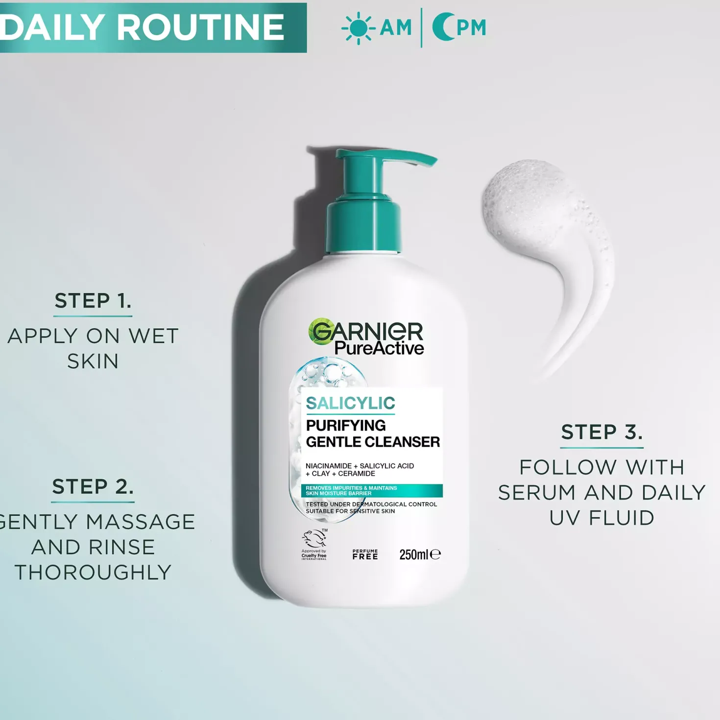 GarnierPureActive Salicylic Purifying Gentle Cleanser For Impure Skin 250 ml