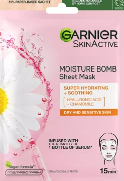 GarnierSkinActive Moisture Bomb Super Hydrating & Soothing Sheet Mask for Sensitive Skin