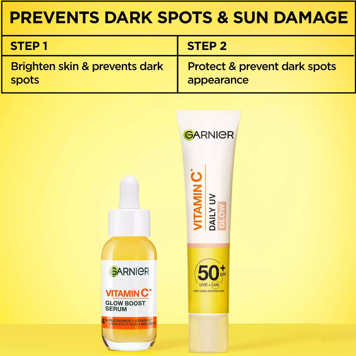 Garnier Vitamin C* Glow-Boosting Daily UV Fluid SPF50+ For Dull Skin Sheer Glow 40 ml