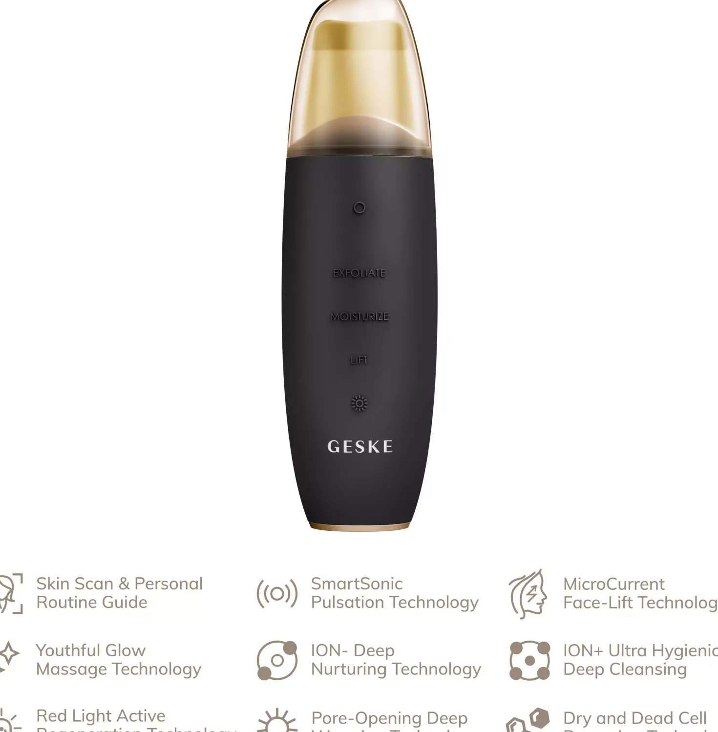 Geske9 in 1 MicroCurrent Skin Scrubber & Blackhead Remover Gray