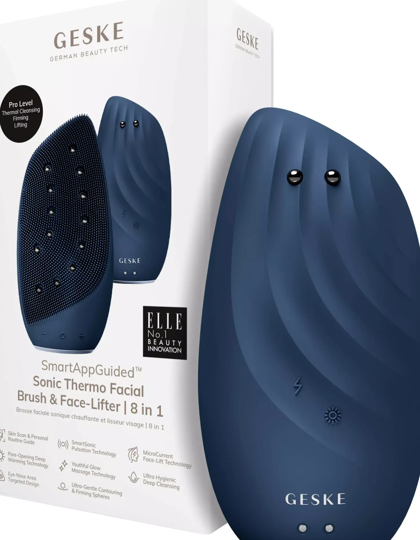 Geske8 in 1 Sonic Thermo Facial Brush & Face-Lifter Magnenta