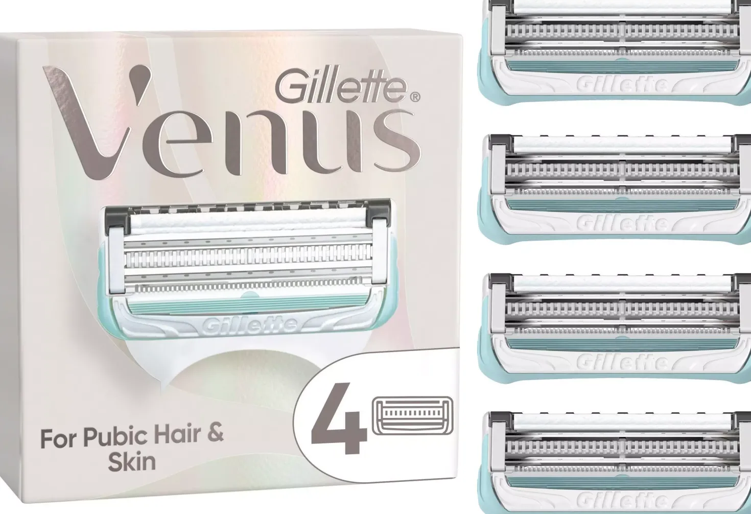 Gillette Venus For Pubic Hair & Skin Women's Razor Blades 4 Pcs