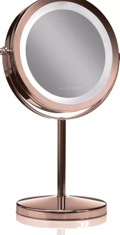 Gillian Jones Table Mirror With Led Light & x10 Magnification Copper