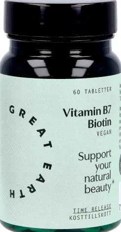 Great Earth Vitamin B7- Biotin 1000 mcg 60 tab