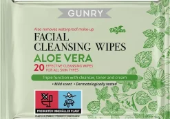 Gunry Facial Cleansing Wipes Aloe Vera 20 stk