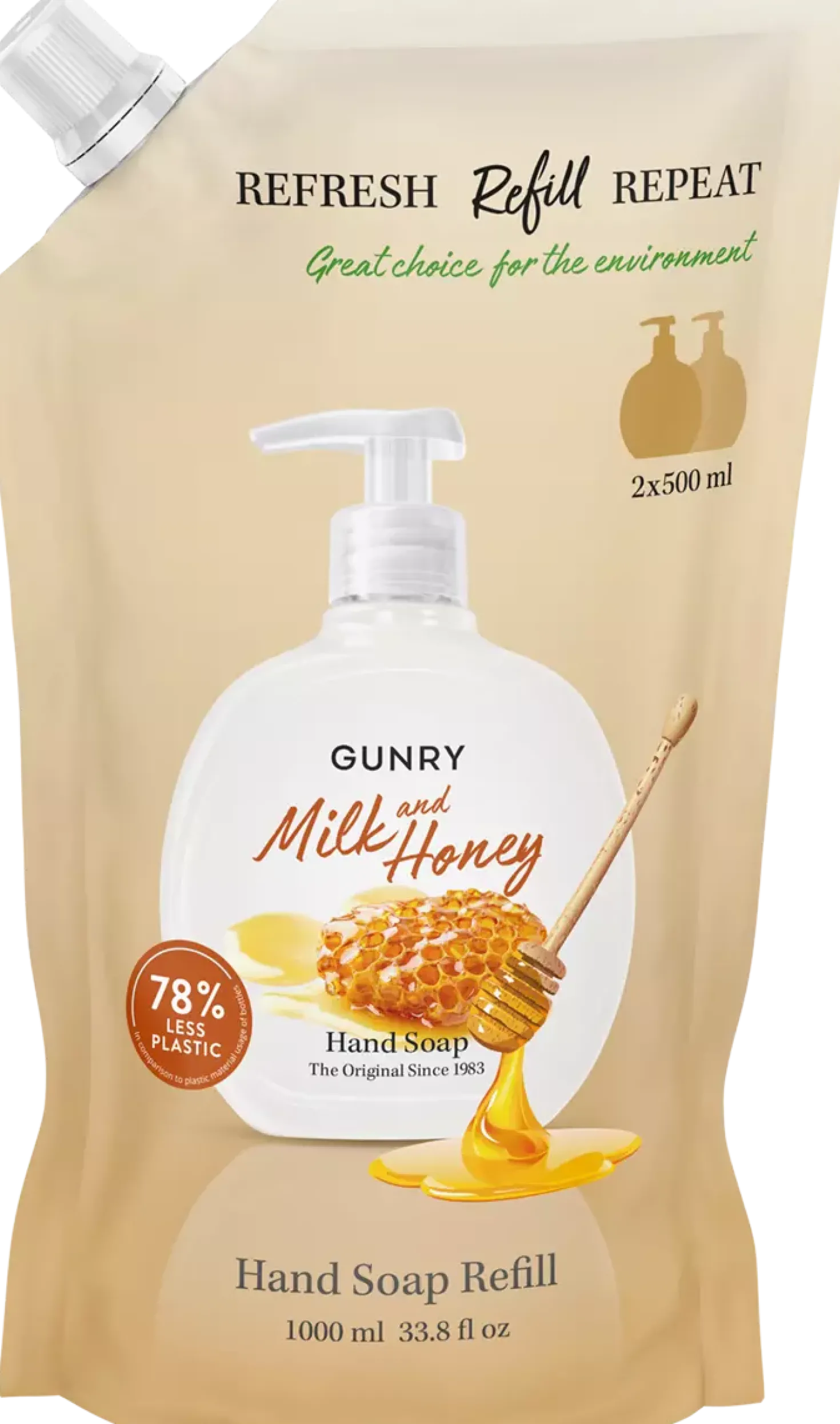 Gunry Refill Hand Soap Orig. Milk & Honey 1000 ml