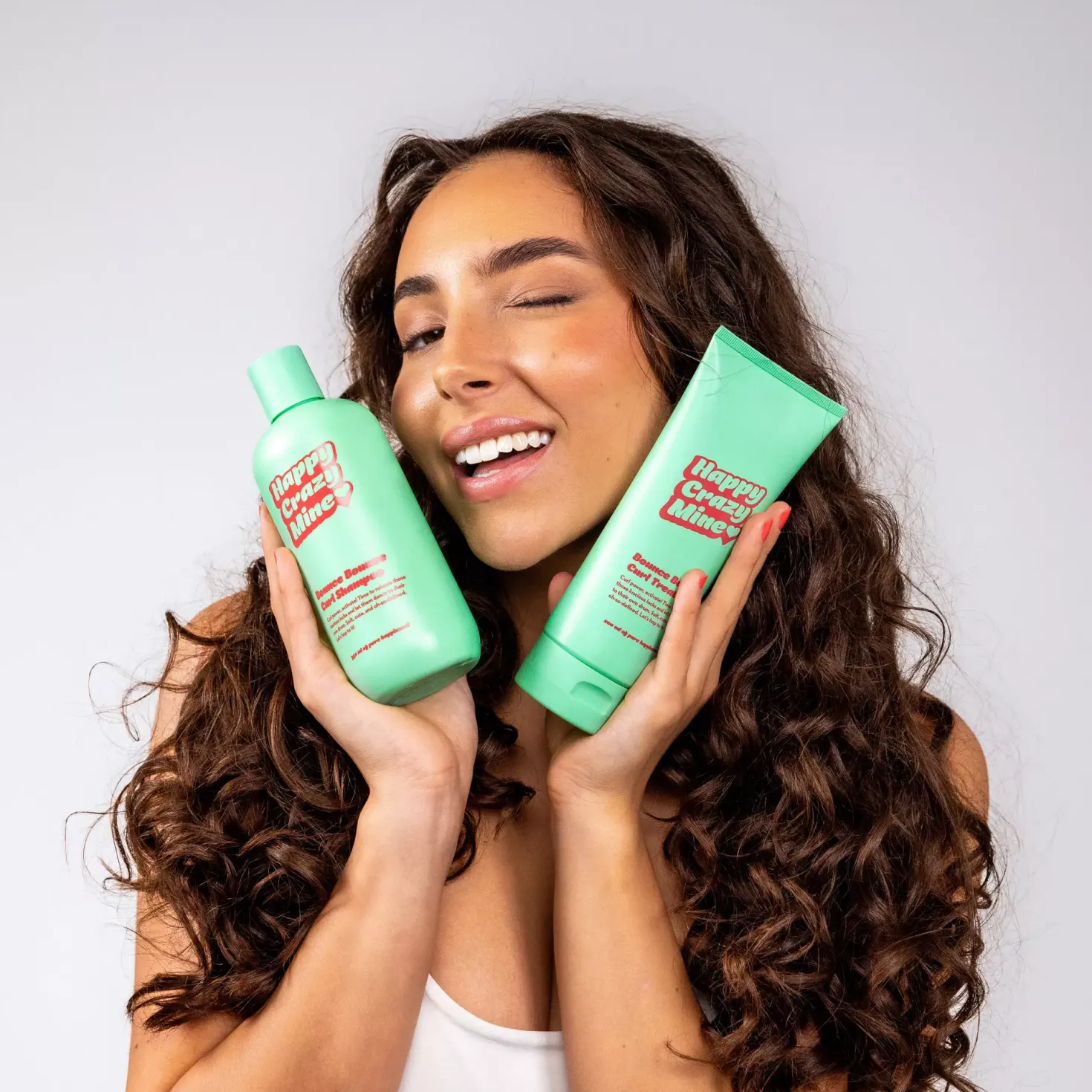 Happy Crazy MineBounce Bounce Curl Activator Mist 200 ml & Curl Definer Gel 100 ml & Curly Comb