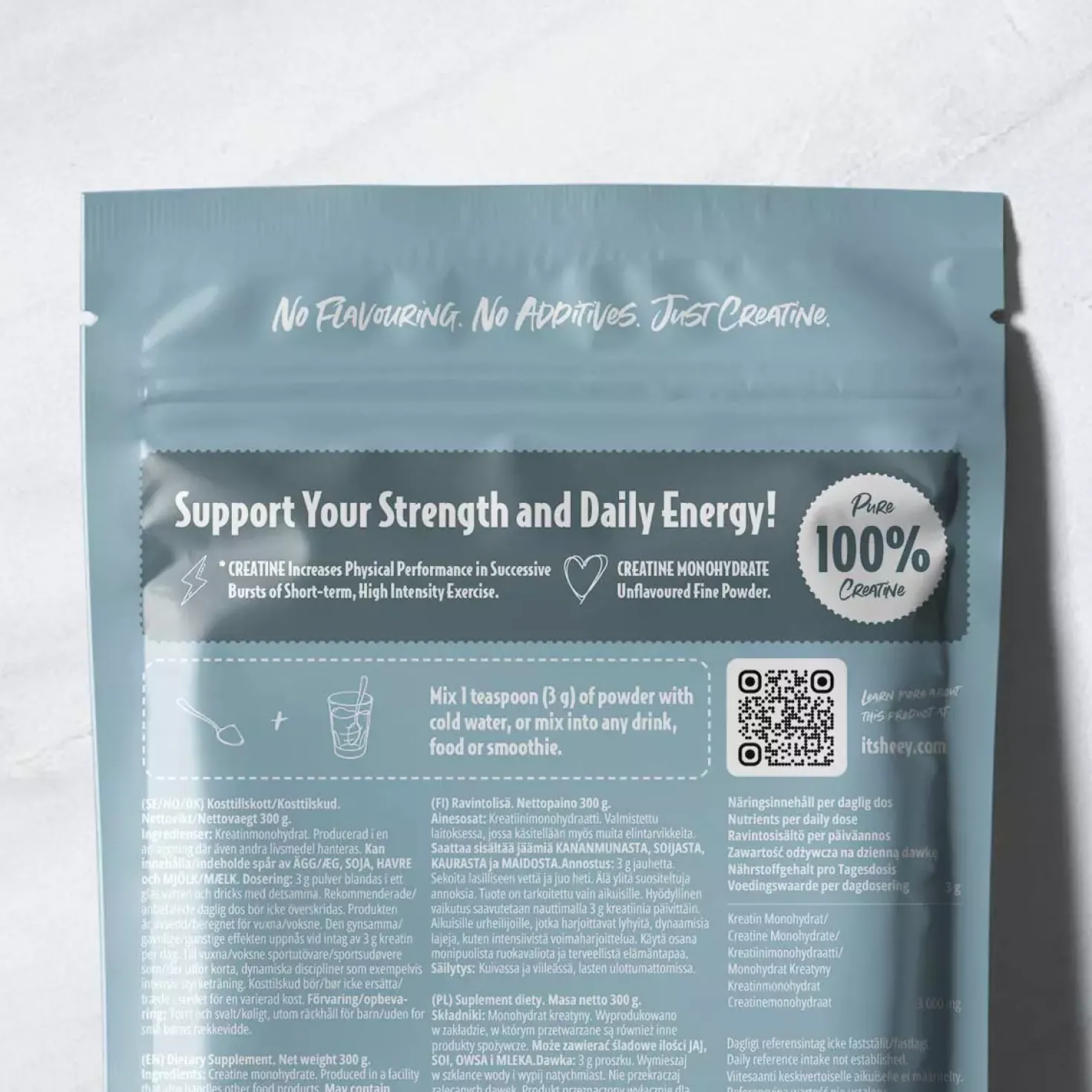 Heey! Creatine Monohydrate 100% Creatine Unflavoured 300 g