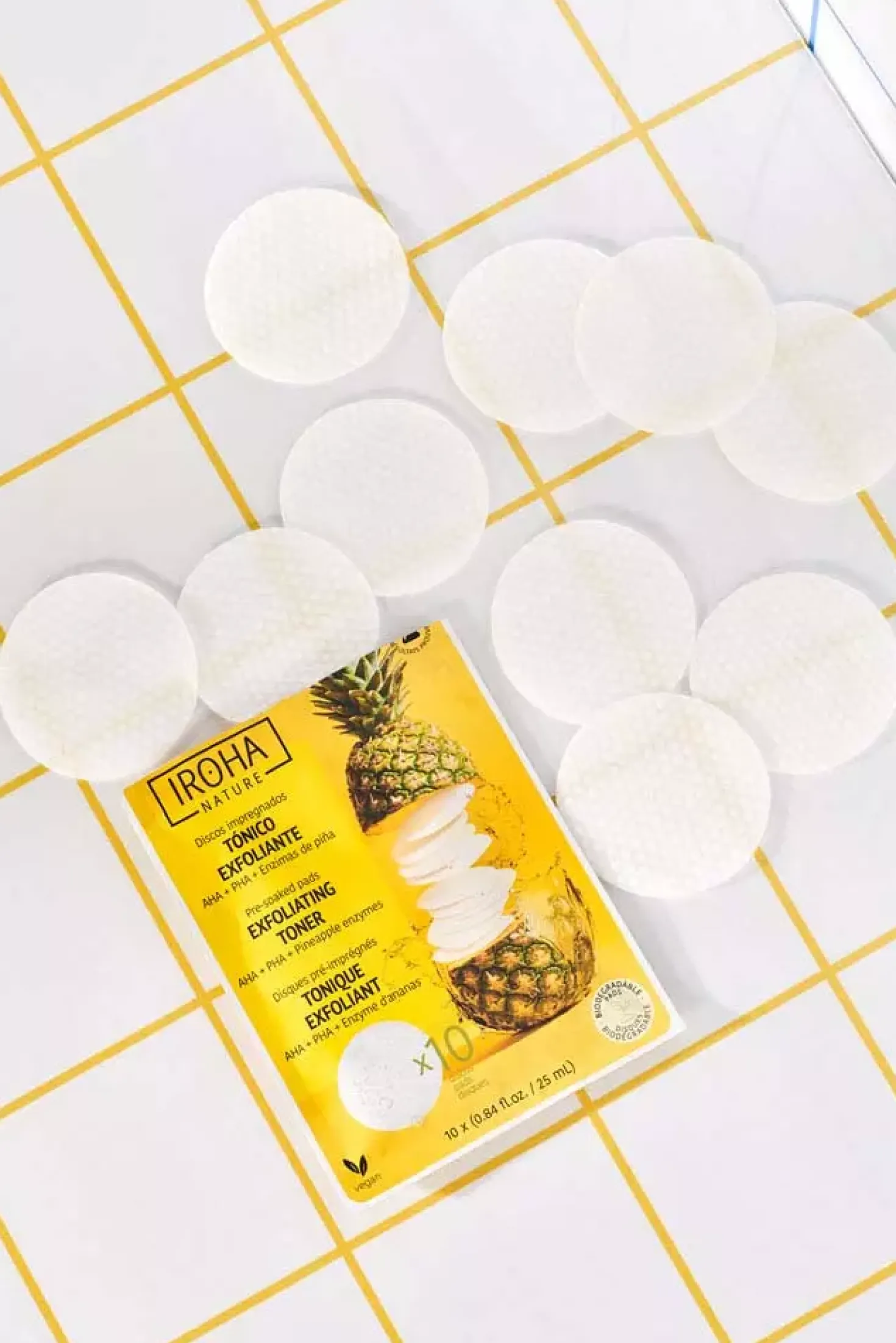 IROHA NATURE Exfoliating Toner Pads AHA + PHA + Pinapple Enzymes