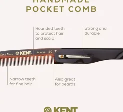 Kent Brushes Handmade Mens Folding Pocket Comb Fine