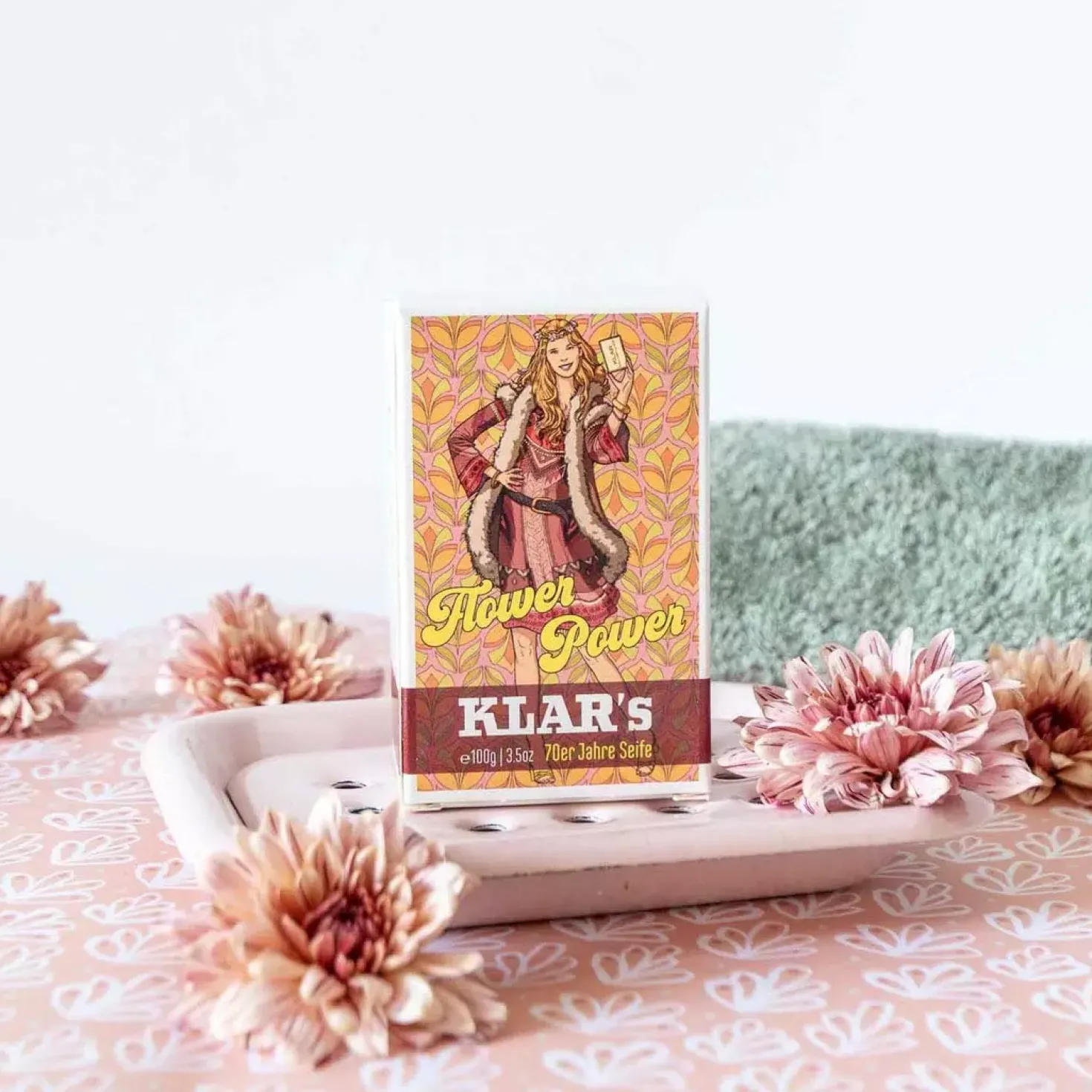 Klar Seifen 70s Retro Soap Flower Power 100 g